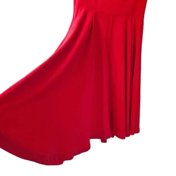 Molly Bracken Off The Shoulder Midi Red Dress Size Medium. - Picture 12 of 13